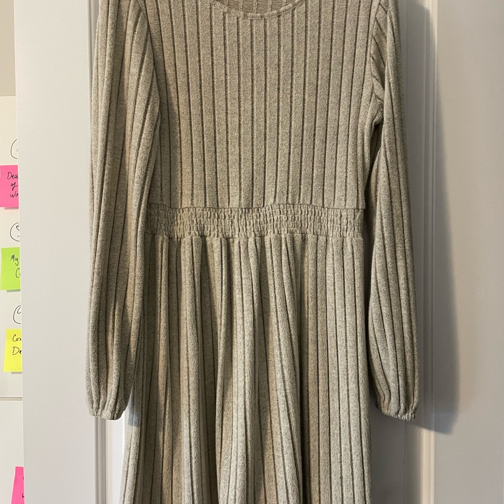 5$ ADD ON! Ribbed Long Sleeve Dress
